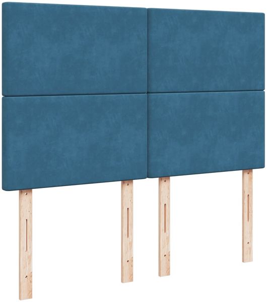 vidaXL Boxspringbett mit Matratze Blau 140x200 cm Samt 3294656 Bild 9