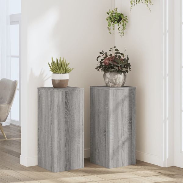 vidaXL Pflanzenständer 2 Stk. Grau Sonoma 30x30x70 cm Holzwerkstoff 852929