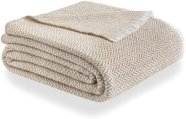 Todocama - Extra weiche Baumwolldecke, vier Jahreszeiten, Mehrzweck-Sofa-Steppdecke, Plaid für Bett, Foularddecke, Bettdecke, Sofabezug (230x240 cm, Sandbeige), PRCMAMSBEAR, 230x240 cm