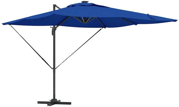 Sonnenschirm, Terrassenschirm mit LED-Lichtleisten Azure Blau 286 x 284 x 270 cm