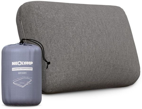 NEOLYMP Reisekissen Reisekissen Memory Foam 50x30x10 cm - kompaktes ergonomisches Kissen, Flugzeug Kissen fürs Reiseformat - Reise Essentials, Camping Kissen atmungsaktiv & waschbar mit Tragetasche