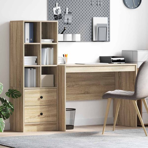 vidaXL Schreibtisch mit Schubladen 2 pcs Sonoma-Eiche 3337371