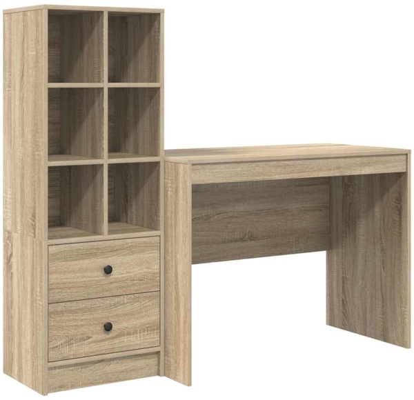 vidaXL Schreibtisch mit Stauraum 2 pcs Sonoma-Eiche Holzwerkstoff 3337371