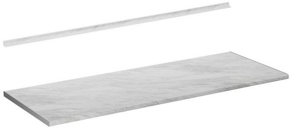 Küchenarbeitsplatte R-Line Weiß/Marmor 160 cm Vicco
