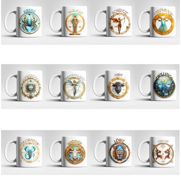 WS-Trend Tasse Sternzeichen Zodiac Kaffeetasse Teetasse Geschenkidee 325 ml, Keramik