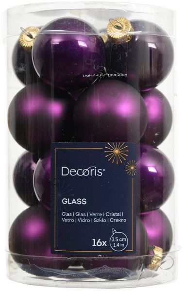 Kaemingk Weihnachtsbaumkugel, Weihnachtskugeln Glas 3,5cm 16 Stück - Feige