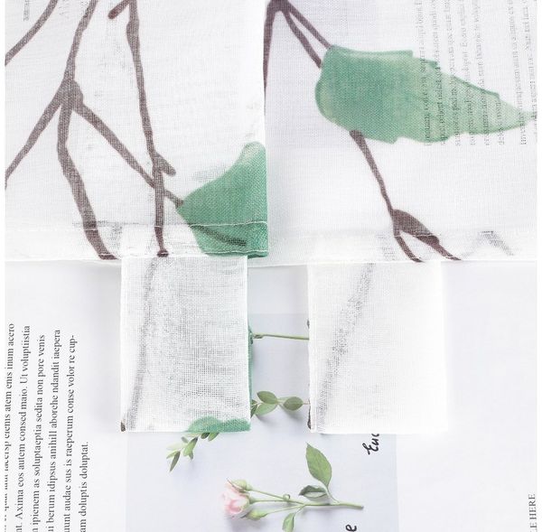 Joyswahl Scheibengardine (1 St), Schlaufen, transparent, Voile Landhausstil Weiß Kurzstores mit Blatt- und Blumenmuster