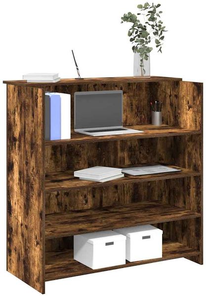 vidaXL Empfangstheke Räuchereiche 100x50x103,5 cm Holzwerkstoff 3324164