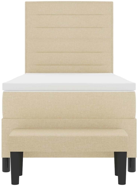 vidaXL Boxspringbett mit Matratze Creme 100x200 cm Stoff 3343972 Bild 8