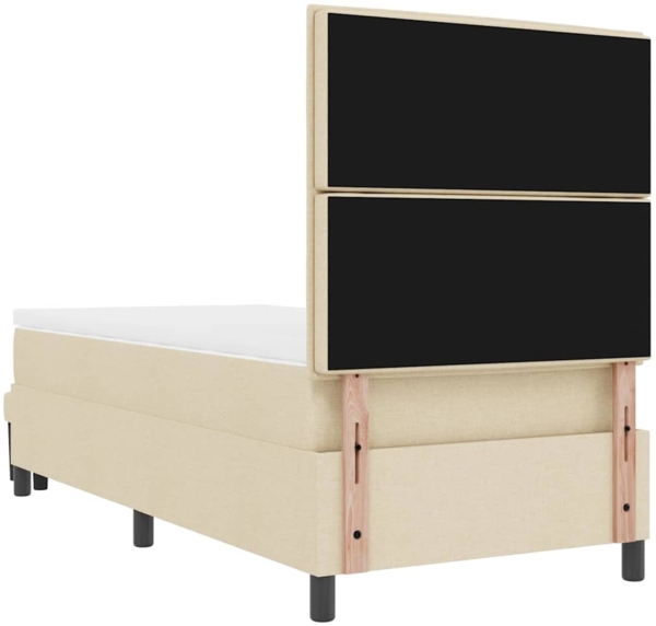 vidaXL Boxspringbett mit Matratze Creme 100x200 cm Stoff 3343972 Bild 10
