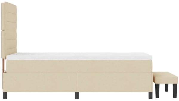 vidaXL Boxspringbett mit Matratze Creme 100x200 cm Stoff 3343972 Bild 9