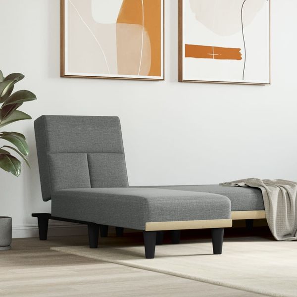 vidaXL Chaiselongue Dunkelgrau Stoff 352817