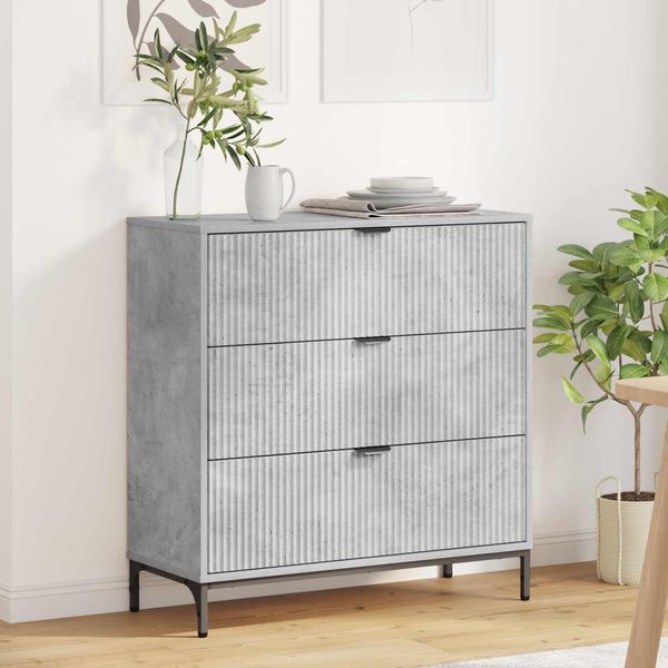 vidaXL Sideboard Beton Grau 79,5 x 33 x 82 cm Holzwerkstoff 883437