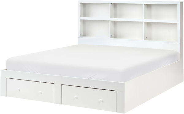 Bett mit Schubladen TARARE 180 x 200 cm Weiß