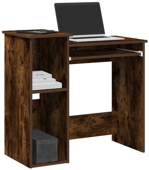 vidaXL Schreibtisch mit Regal Räuchereiche 84x40x78 cm Holzwerkstoff 860449