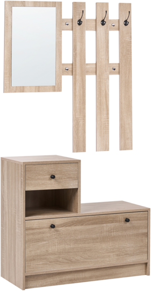 Flur-Set COOMA Hellbraun