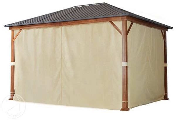 TOOLPORT 4 Seitenteile für Gartenpavillon Forest Superior 3x4 m - Polyester ca. 180 g/m² - mit Reißverschluss - champagner