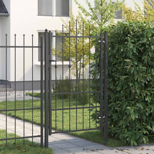 vidaXL Zauntor HORST 100 x 150 cm Metall Schwarz Abschließbar 42034051