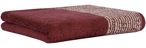 CAWÖ Handtuch - Luxury Home, C Two-Tone, Walkfrottier Bordeaux 50x100cm