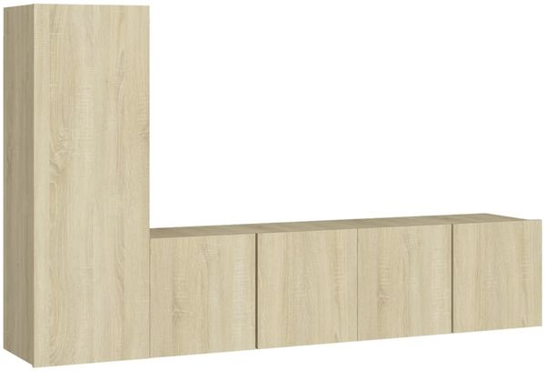 vidaXL 3-tlg. TV-Schrank-Set Sonoma-Eiche Spanplatte [3078988] Bild 2