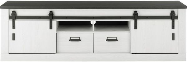 Lomadox Lowboard SHELTON-61, TV in Pinie weiß Nb. mit anthrazit, B/H/T: ca. 201/61/43 cm