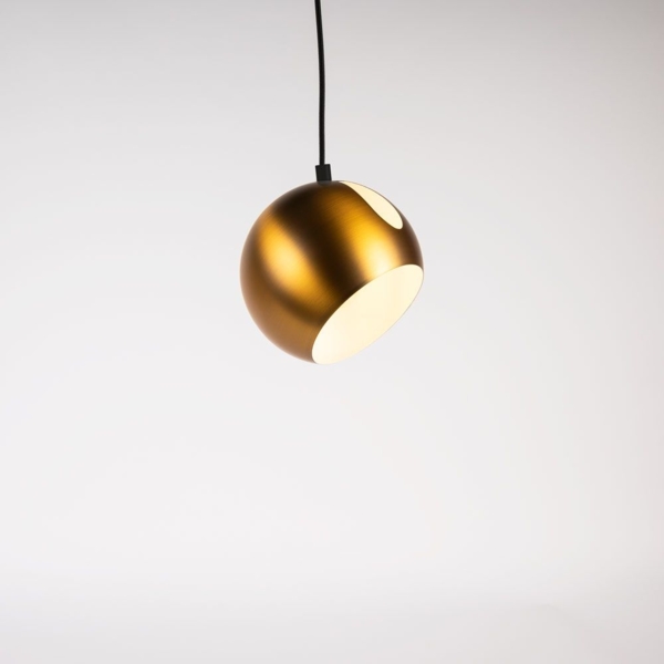 s.luce Ball Galerieleuchte mit drehbarem tauschbaren Schirm 5m Abhängung Gold Ø 20cm