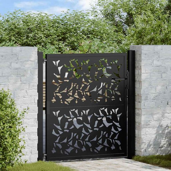 vidaXL Gartentor Schwarz 100x100 cm Stahlblatt-Design 4100959