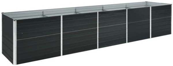 vidaXL Garten-Hochbeet Verzinkter Stahl 400x80x45 cm Anthrazit 47059