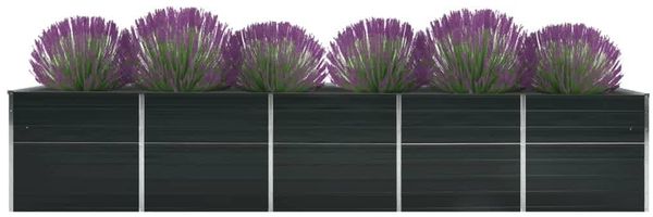vidaXL Garten-Hochbeet Verzinkter Stahl 400x80x45 cm Anthrazit 47059 Bild 3
