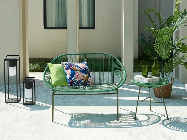 Vente-unique - ALIOS Gartensitzgruppe Harz GrünGrün - B 78 cm x H 80 cm x L 115 cm