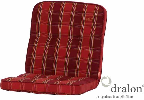 Tarent Sesselauflage Dessin Karo rot, 100% Polyacryl