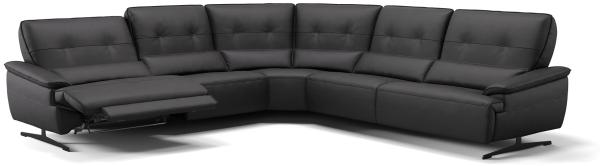Sofanella Wohnlandschaft PERLO Ledercouch Ecksofa Eckcouch in Schwarz S: 270 x 270 Breite