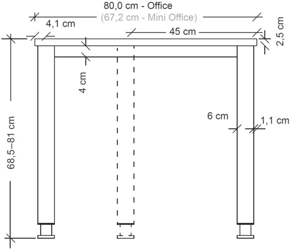 bümö höhenverstellbarer Schreibtisch H-Serie 200x100 cm in graphit, Gestell in Silber - großer PC Tisch für's Büro manuell höhenverstellbar, Computertisch verstellbar, HS-2E-G-S Bild 9