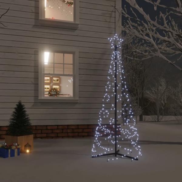 vidaXL LED-Weihnachtsbaum Kegelform Kaltweiß 200 LEDs 70x180 cm 343502