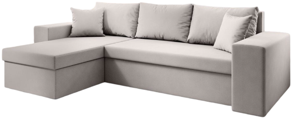 Designer Sofa Denver mit Schlaf- und Klappfunktion Stoff Beige Links