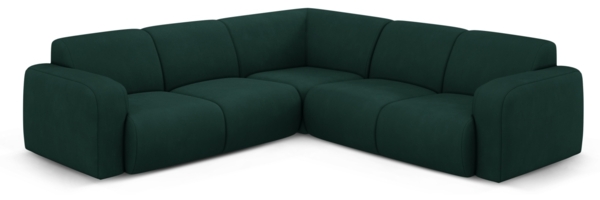 Micadoni Ecksofa Molino 5-Sitzer Chenille Rebel Flaschengrün
