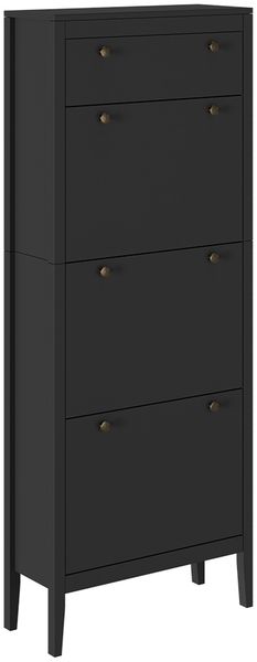 Schuhschrank Aron Schwarz 60 x 153 cm ,3 Fächer Vicco