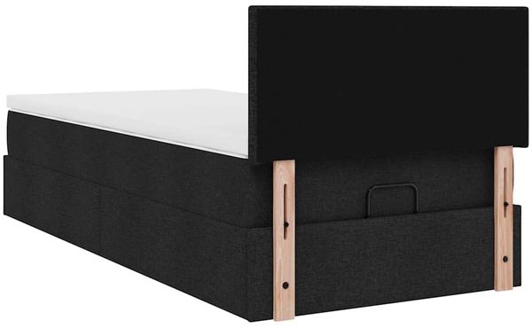 vidaXL Ottoman-Bett mit Matratze & LEDs Schwarz 90x190 cm Stoff 3312189 Bild 12