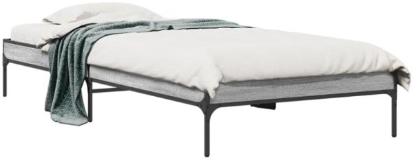 vidaXL Bettgestell Grau Sonoma 100x200 cm Holzwerkstoff und Metall 845029