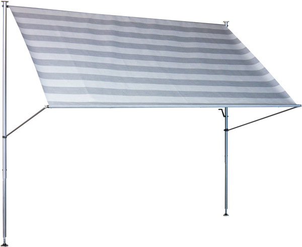 Klemmmarkise Premium 250 cm Streifen hellgrau