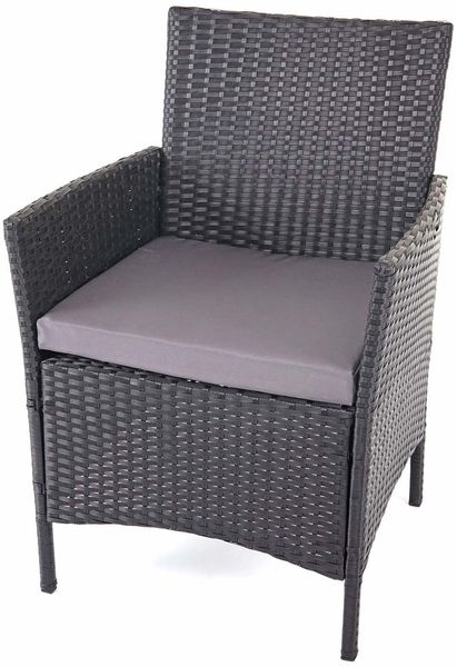 Poly-Rattan Garten-Garnitur HWC-D82, Sitzgruppe Lounge-Set ~ schwarz mit Kissen anthrazit Bild 5