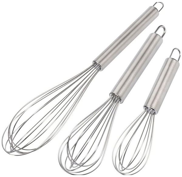 WESTMARK Schneebesen 3 Stk, Längen: 17/23/28 cm, Rostfreier Edelstahl, Silber