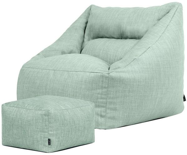 icon Sitzsack Sessel Outdoor mit Hocker „Natalia" (Spar-Set, 1 x Sitzsack-Sessel, 1 x Fußhocker), Sitzsack XXL, Made in Germany, für Erwachsene & Kinder, mit Füllung