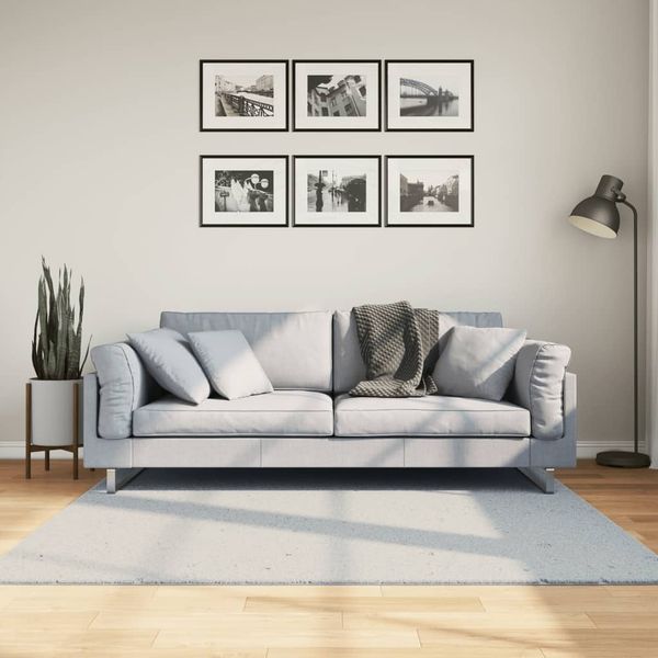 vidaXL Teppich HUARTE Kurzflor Weich und Waschbar Blau 160x160 cm 375135