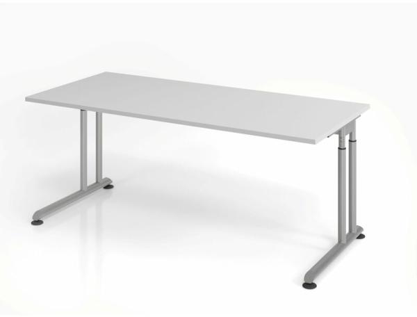 Schreibtisch C-Fuß 180x80cm Grau/Silber