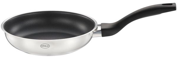 RÖSLE Basic Line Bratpfanne Ø 20 cm, Universalpfanne mit Antihaftversiegelung ProPlex, Edelstahl 18/10, induktions- und spülmaschinengeeignet