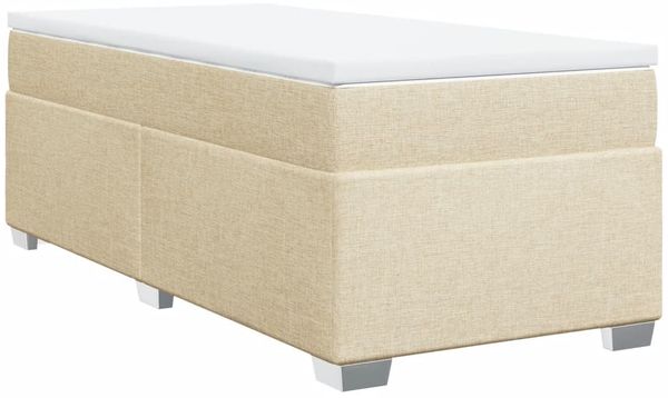 vidaXL Boxspringbett mit Matratze Creme 90x200 cm Stoff 3285107 Bild 2
