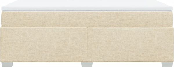 vidaXL Boxspringbett mit Matratze Creme 90x200 cm Stoff 3285107 Bild 8
