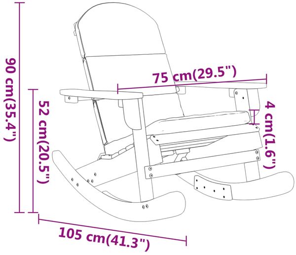 vidaXL 3-tlg. Garten-Lounge-Set Adirondack Massivholz Akazie 3152128 Bild 6
