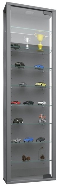 VCM Wandvitrine Stano 911776 Silber H. 115 x B. 33 x T. 18 cm Bild 4